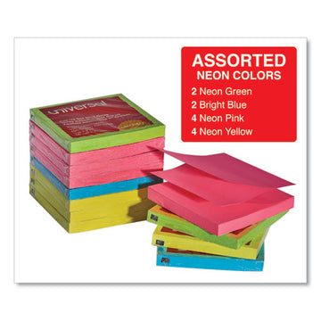 Universal® Fan-folded Self-stick Pop-up Notes, 3 X 3, Assorted Neon-yellow, 100sheet, 12-pk freeshipping - TVN Wholesale